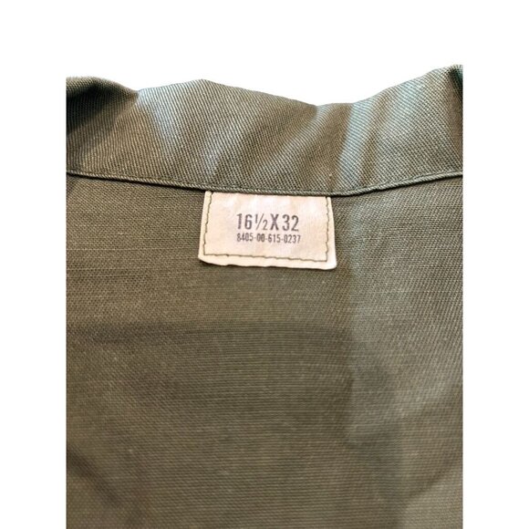 US Navy Seabees Utility Shirt 16.5x32 Short Sleeve Olive Green Button-Up - Picture 3 of 7